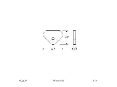 Dimensional drawing EVN APESBEAP End cap for luminaires