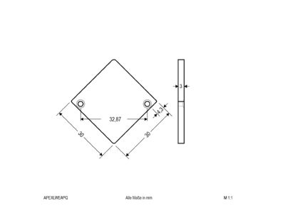 Dimensional drawing EVN APEXLWEAPQ End cap for luminaires