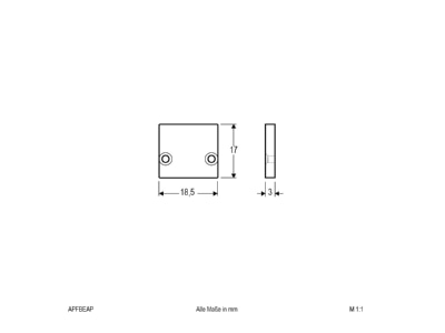 Dimensional drawing EVN APFBEAP End cap for luminaires