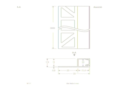 Dimensional drawing EVN APFL5AM300 Accessory for luminaires