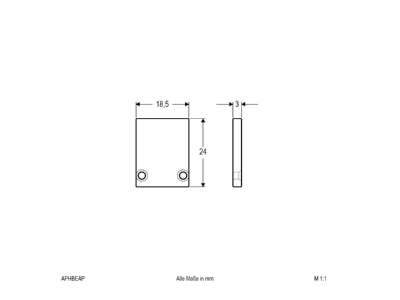Dimensional drawing EVN APHBEAP End cap for luminaires