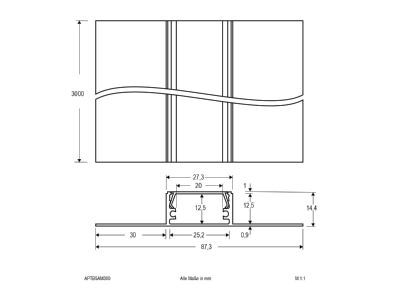 Dimensional drawing EVN APTB5AM300 Accessory for luminaires