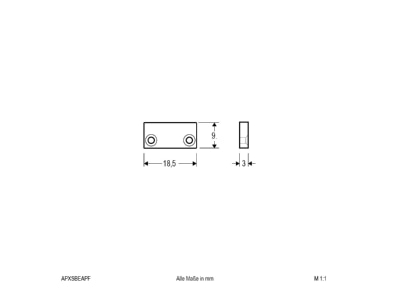Dimensional drawing EVN APXSBEAPF End cap for luminaires