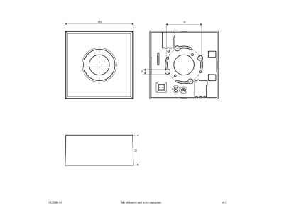 Dimensional drawing EVN DE20080102 Downlight spot floodlight
