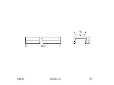 Dimensional drawing EVN KAMB100 Cover for luminaires