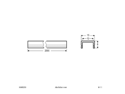 Dimensional drawing EVN KAMB200 Cover for luminaires