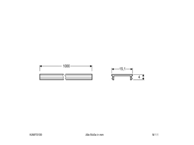 Dimensional drawing EVN KAMFB100 Cover for luminaires