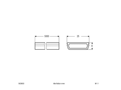 Dimensional drawing EVN SCB500 Accessory for luminaires