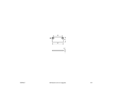 Dimensional drawing EVN TB5PAKSET End cap for luminaires