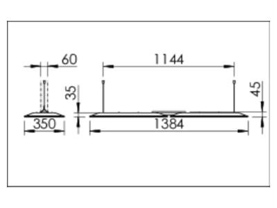 Mazeichnung Ridi Leuchten DOME P K  SPG0630177 LED Pendelleuchte 840  DALI DOME P K SPG0630177