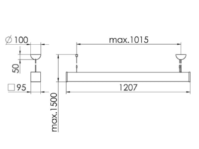 Mazeichnung Ridi Leuchten PURELI  SPG0630266BB LED Pendelleuchte 830  PURELI SPG0630266BB