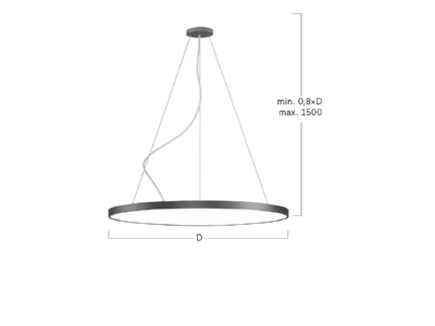 Ma�zeichnung Lightnet BG1ABL 840M D600 U LED Pendelleuchte 4000K  schwarz