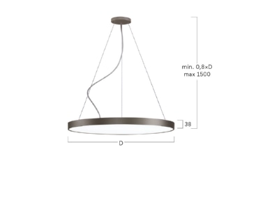 Ma�zeichnung Lightnet BP5ASL 840H D600 U LED Pendelleuchte 4000K  silber