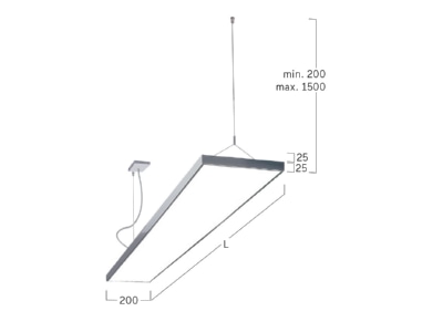 Ma�zeichnung Lightnet CG4AEE 840M L1500 Y LED Pendelleuchte 4000K  silber