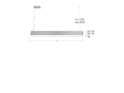 Mazeichnung Lightnet LGXOBE 830M L1475 A LED Pendelleuchte 3000K  schwarz