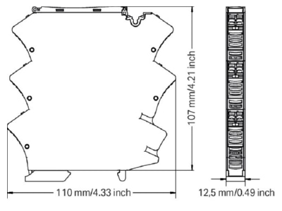 Dimensional drawing WAGO 2857 401 Isolation amplifier