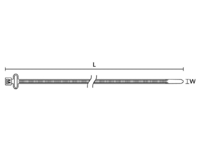 Ma�zeichnung Hellermann Tyton T50RFIDCHA PA66YE100 Kabelbinder 200x4 6mm  gelb