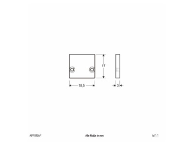 Dimensional drawing EVN APFWEAP End cap for luminaires