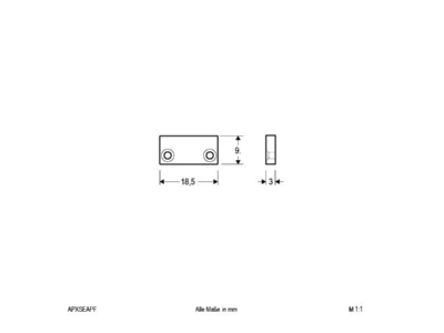 Dimensional drawing EVN APXSEAPF End cap for luminaires
