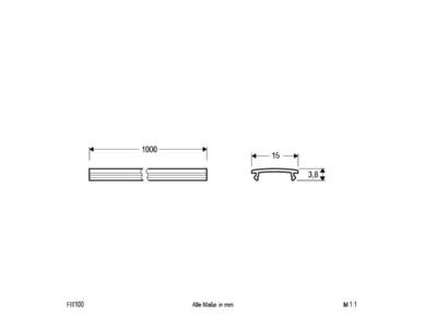 Dimensional drawing EVN FIT100 Cover for luminaires