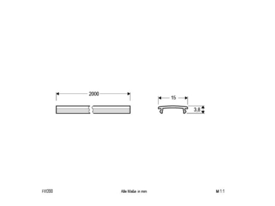 Dimensional drawing EVN FIT200 Cover for luminaires
