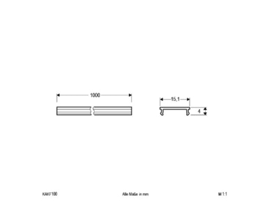 Dimensional drawing EVN KAKF100 Cover for luminaires
