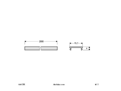Dimensional drawing EVN KAKF200 Cover for luminaires