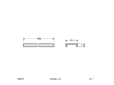 Dimensional drawing EVN KAMF100 Cover for luminaires