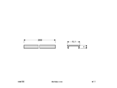 Dimensional drawing EVN KAMF200 Cover for luminaires
