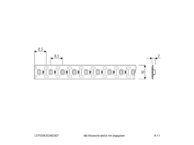 Dimensional drawing EVN LSTRSBK2024602827 Light ribbon  hose  strip 24V white
