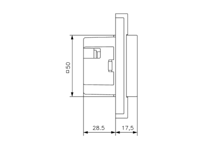 Dimensional drawing Alre it KTRRUu 217 456 57 Room clock thermostat 5   40 C   Electronic climate controller UP 5 40 C for 2  4 pipe systems  KTRRUu 217 45657