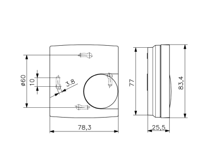Mazeichnung Alre it RTBSB 201 500 Raumtemperaturregler AP superfl  2Dr  5 30 C
