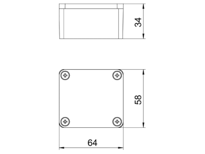 Mazeichnung 2 OBO Mx 060503 CR3 Aluminiumleergehaeuse Oberfl  beschichtbar