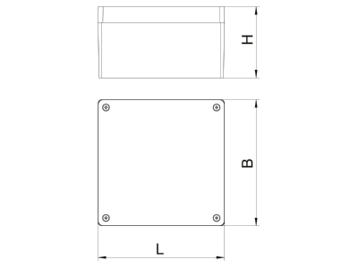 Dimensional drawing 2 OBO Mx 161609 CR3 Distribution cabinet  empty  91x100mm
