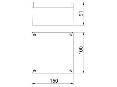 Mazeichnung 1 OBO Mx 161609 CR3 Aluminiumleergehaeuse Oberfl  beschichtbar