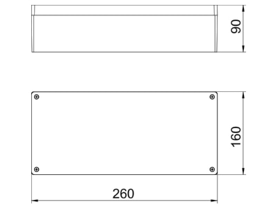 Mazeichnung 3 OBO Mx 261609 CR3 Aluminiumleergehaeuse Oberfl  beschichtbar
