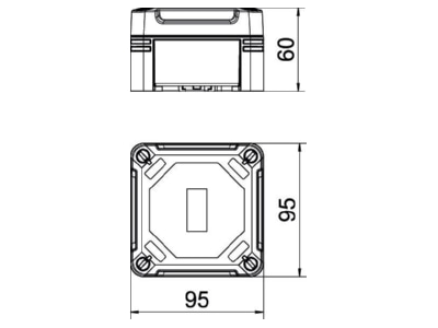 Dimensional drawing 3 OBO X01C LGR Distribution cabinet  empty  60x95mm