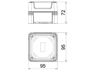 Mazeichnung 2 OBO X02C SW Leergehaeuse