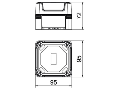 Mazeichnung 3 OBO X02C SW Leergehaeuse