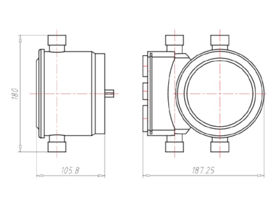 Dimensional drawing Kaiser 1281 15 Recessed installation box for luminaire