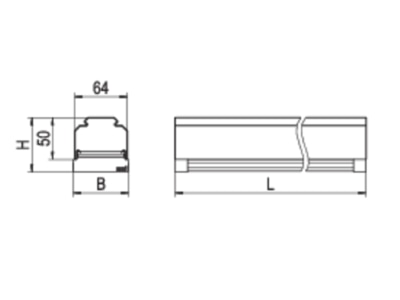 Line drawing Ridi Leuchten VLGFL1502 5  1551340 Gear tray for light line system VLGFL1502 5 1551340
