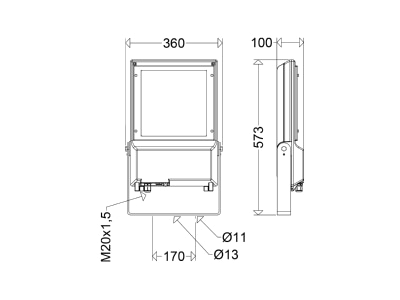 Ma�zeichnung Schuch 7700 L100 SSK LED Hallenleuchte 4000K