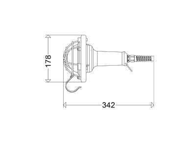 Dimensional drawing Schuch e9310F Explosion proof hand luminaire