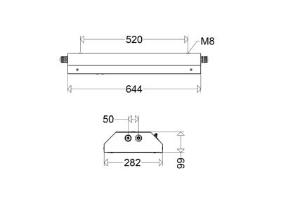 Dimensional drawing Schuch nD822 06L42 Explosion proof luminaire fixed mounting