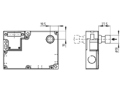 Dimensional drawing 1 Schmersal AZM 161CC  01187892 Position switch with guard locking AZM 161CC 01187892
