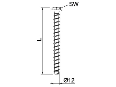 Ma�zeichnung 2 OBO MMS  SS 12x120 Sechskantanker 12x120mm mit Scheibe