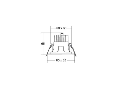 Ma�zeichnung Brumberg 41641185 LED Einbaudownlight 230V 3500K  quadratisch