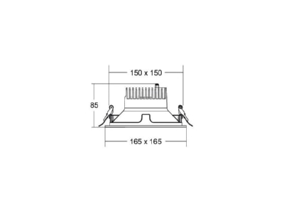 Ma�zeichnung Brumberg 41643185 LED Einbaudownlight 230V 3500K  quadratisch