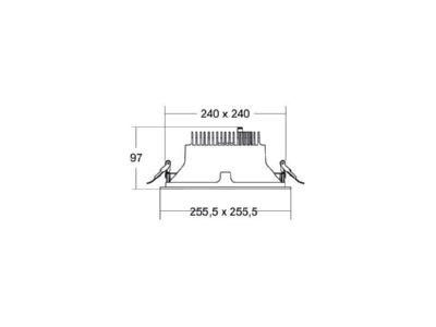 Ma�zeichnung Brumberg 41645164 LED Einbaudownlight 230V 4000K  quadratisch