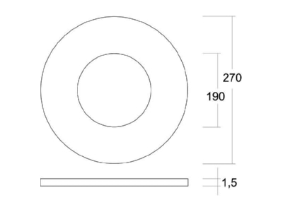 Dimensional drawing Brumberg 81026170 Mounting plate for luminaires